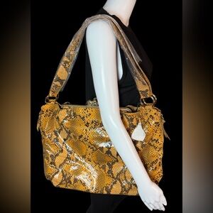 RARE Python faux snake skin jumbo coin purse by Rara Avis - Iris Apfel bag NEW